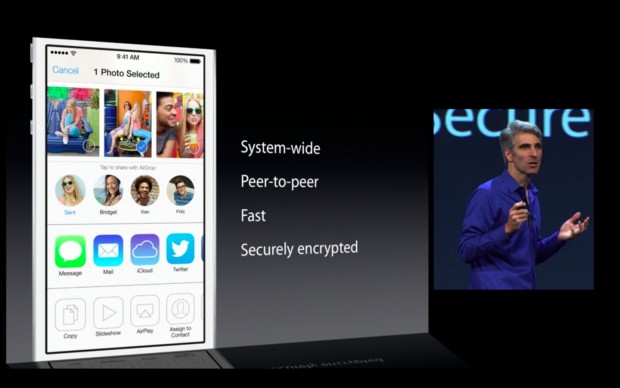 Einfacher Dateitausch mit Airdrop f&uuml;r iOS 7 (Bild: Apple/Screenshot: Golem.de)